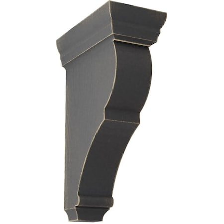 Ekena Millwork 2"W x 4 1/2"D x 8"H Small Rojas Wood Vintage Decor Corbel, Black CORWD02X04X08RJBL